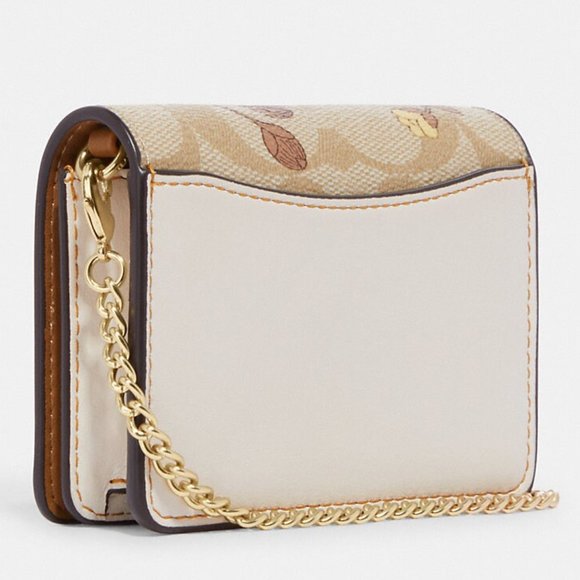 Mini Wallet On A Chain In Signature Canvas With Floral Cluster Print - Picture 4 of 6